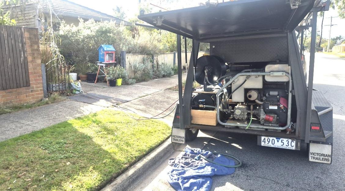 SOS Drain Cleaning jet blasting rig
